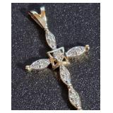 U - 14K GOLD CROSS PENDANT (F12)