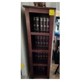 F - BOOKCASE WITH NATIONAL GEOGRAPHIC BOUND MAGS