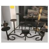 F - WROUGHT IRON PILLER CANDLE HOLDER (K35)