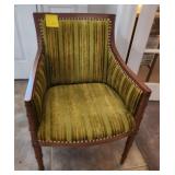 F - EMPIRE-STYLE ARMCHAIR WITH STRIPED UPHOLSTERY