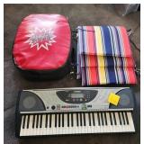 F - YAMAHA MUSIC KEYBOARD, MARTIAL ARTS KICK PAD