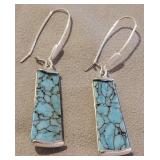 F - PAIR OF SILVER & STONE EARRINGS (L57)