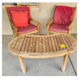 F - PAIR OF PATIO CHAIRS WITH COFFEE TABLE (Y3)