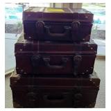 F - THREE PIECES DECORATIVE LUGGAGE STORAGE BOXES