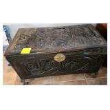 F - VINTAGE CARVED CHEST 24X39" (L48)