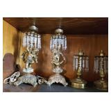 F - VINTAGE TABLE LAMPS & CANDLESTICKS (G9)