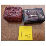 F - TWO VINTAGE TRINKET BOXES (K42)