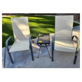 F - PAIR OF PATIO CHAIRS WITH DRINK TABLE (Y14)