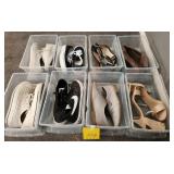 F - EIGHT PAIR OF WOMEN SHOES SIZE 9 (M18)
