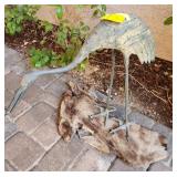 F - PATIO / GARDEN CRANE STATUE 28"T (F3)