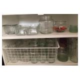 M - MIXED LOT OF GLASS JARS, DISH, VASE (J41)