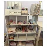 M - STORAGE / DISPLAY CUBBY SHELVING WITH CONTENTS