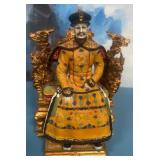 11 - CHINESE EMPEROR ON DRAGON THRONE FIGURINE