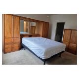 11 - WALL UNIT, BED, SERTA MATTRESS, ARMOIRE