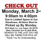 AUCTION PICK UP DAY & HOURS