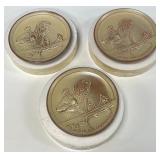 THREE FRAKOMA POTTERY JESUS THE CARPENTER PLATES