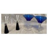 B - VINTAGE CRYSTAL MARTINI GLASSES (C64)