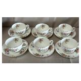 B - MINTONS MARLOW PATTERN TEACUPS & SAUCERS