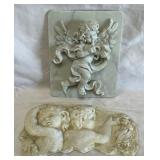 B - CHERUB 2 PLAQUES (D25)