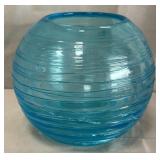 B - SKY BLUE SWIRL BOWL (A34)