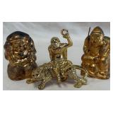 B - THREE ASIAN METAL CAST FIGURINES (B161)