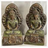 B - MCM PAIR OF BUDDHA BOOKENDS 9 1/2'T (A95)