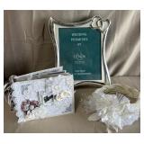 B - BRIDAL HEADPIECE & BOOK, LENOX PHOTO FRAME