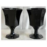 B - PAIR OF BLACK OCTOGON STEMWARE (A185)