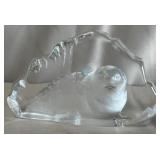 B - MATS JONASSON SIGNED ART GLASS SEA LION (A188)