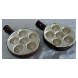 B - VINTAGE EMILE HENRY SIGNED ESCARGOT BAKEWARE