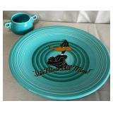 B - FIESTA DAFFY DUCK PLATTER + SUGAR TURQUOISE