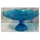 B - LE. SMITH BLUE MOON & STARS RAISED PLATTER A70