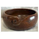 B - CARVED WOOD YARN BOWL (B145)