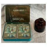 B - ANHAUSER BUSCH CARDS & VINTAGE INK BOTTLE
