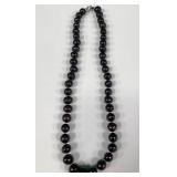 B - BLACK CULTURED FRESHWATER PEARLS NECKLACE