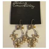 B - STERLING SILVER CONVERTIBLE EARNING W/ PEARLS