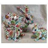 B - 3 RABBITS ART FLOWER STYLE (C51)