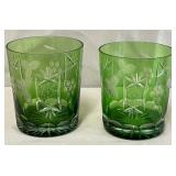 B - AJKA MARSALA NACHTMANN EMERALD LOWBALL GLASSES