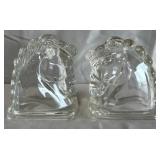 B - PAIR OF FEDERAL GLASS BOOKENDS (A130)