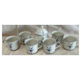 B - VILLEROY & BOCH CUPS & SUGAR BOWL (C18)