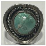 STERLING SILVER TURQUOISE RING 6.4 GRS