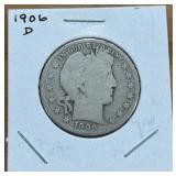 1906-D BARBER HALF DOLLAR