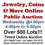 WELCOME TO OUR WED. @4pm ONLINE PUBLIC AUCTION