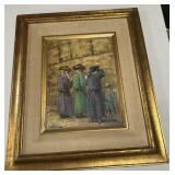 OIL PAINTING JEWISH MEN AND A BOY PRAYING SIGNED