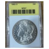 1882-O MORGAN SILVER DOLLAR MS67