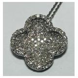 14KT WHITE GOLD DIAMOND PEND. WITH CHAIN 2.74GRS
