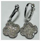 14KT WHITE GOLD DIAMOND EARRINGS 3.55 GRS