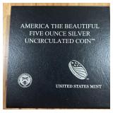 5.00  OZ 999 SILVER UNCIRCULATED COIN