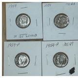 4 PCS SILVER DIMES