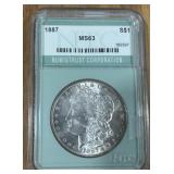 1887 MORGAN SILVER DOLLAR MS63